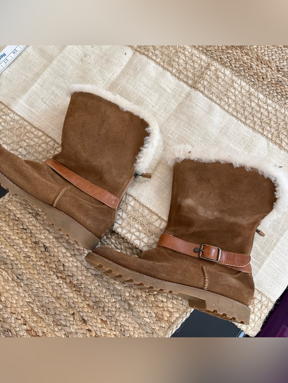 UGG Chestnut Suede Shearling-Lined Boots